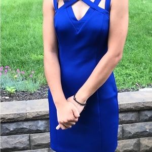 Guess Royal Blue sleeveless dress cut out shoulders - size 4